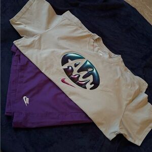 Nike Gray Tee with Purple Accents